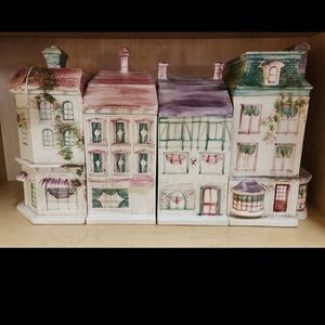 Charming Village Ceramic Canisters